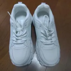 ホワイトメッシュ厚底スニーカー　Lサイズ