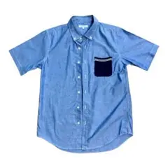 GLOBAL WORK 半袖シャツ ブルー系　Ｌ