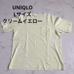 【状態良】UNIQLO Lサイズ クリームイエロー Tシャツ