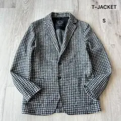 T-JACKET 千鳥格子 ハンドトゥース テーラードジャケット S 白黒