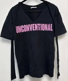 ZARAプリント 半袖Tシャツ 黒