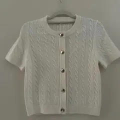 GU ケーブルメタルボタンカーディガン【ほぼ新品】