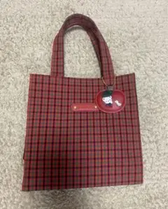 familiar トートバッグ 赤チェック 小