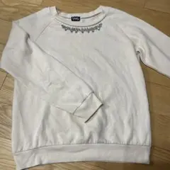トレーナー　ピンキー　クリーム色　ビジュー