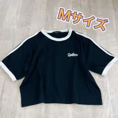 半袖ショート AQUAHISTORY 黒丈Tシャツ Mサイズ 肩ライン