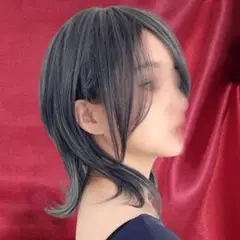 【最終価格】フルウィッグ センターパート ダークブルーグラデ