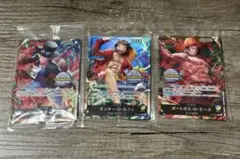 ワンピースカード　ルフィ　サボ　エース　缶　プロモ　未開封 Asia