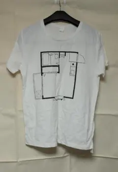 間取り図プリント ホワイトTシャツ Mサイズ