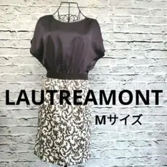 【美品】 LAUTREAMONT ノースリーブ ワンピース M 光沢 花柄