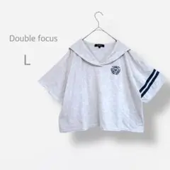 【Double focus】　セーラーカラー　Tシャツ　ワイドシルエット　個性的
