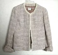 glan Linu ツイードノーカラージャケット ベージュ　7号　入学式