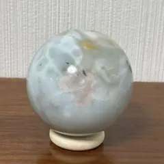 グリーン桜瑪瑙 スフィア 天然石 置物