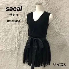 希少 sacai サカイ ウール シルク アンゴラ ニットミニワンピース S