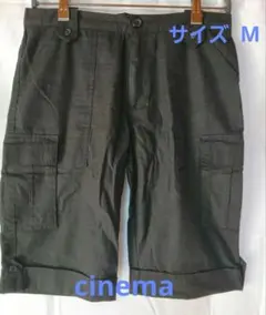 cinema カーゴショートパンツ M ブラック 気軽履き 綿100%