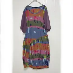プーさんのママ　佐藤繊維　M.&kyoko半袖　チュニックワンピース 新品 チュニックワンピース☆ M.&KYOKO・Sato-S*(株) （M.&KYOKO エム
