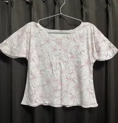 【120】花柄フレアスリーブTシャツ