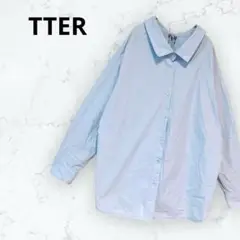 ＊TTER＊シャツ ブラウス バックリボン ゆったり 長袖 トップス 水色