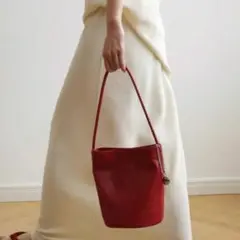 未使用☆バケツ　バッグ　ハンドバッグ　ショルダー　赤　韓国