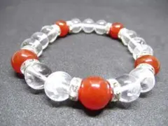 〇【水晶×カーネリアン】 天然石ブレスレットパワーストーン