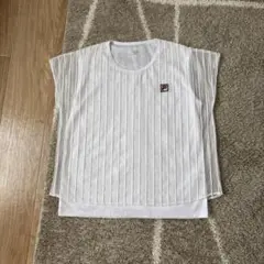 FILA ストライプ ホワイト Tシャツ Lサイズ