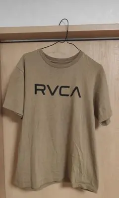 【RVCA/ルーカ】 Tシャツ　半袖　ロゴ　ベージュ　ブラウン　Sサイズ