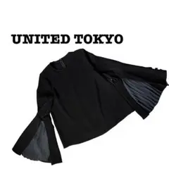 極美品♡ユナイテッドトウキョウフレアスリーブスリットブラウス 黒