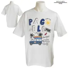 未使用 タグ付 PAGELO パジェロ 半袖 プリント カットソー 白