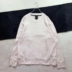 アディダス【XL】桃色 トレーナー ロゴ刺繍 コットン 春秋 ポケット有