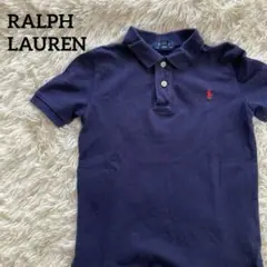 POLO RALPH LAURENネイビー ポロシャツ コットン刺繍ロゴ