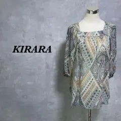 KIRARA ブラウス ペイズリー柄 バックロング マルチカラー M 4228