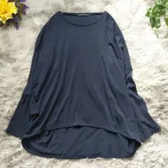 ミズイロインド 長袖クルーネックカットソー 紺 ネイビー レディース トップス
