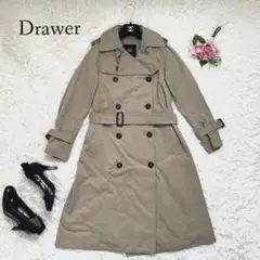 【美品】Drawer トレンチコート ベルト付き ベージュ サイズ36