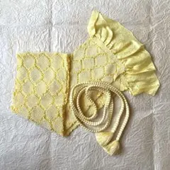 未使用　淡い黄色の帯揚げと帯締めセット
