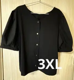 GU 2WAY布帛コンビネーションT 5部袖　3XL 黒