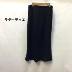 ラダーデュエ　黒 ブラック　ロングスカート　レース　シンプル　423