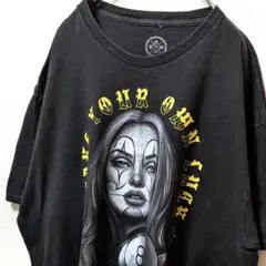DOM 8ボールピエロガール デカロゴ Tシャツ ブラック 黒 XL 古着