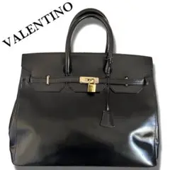 VALENTINO ヴァレンティノ ハンドバッグ 南京錠 パテントレザー カバン