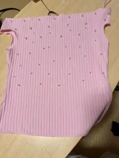 ZARA ピンク リブ編み ノースリーブ
