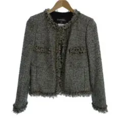 1/10までお値下げ☆ CHANEL ノーカラージャケット ツイードジャケット