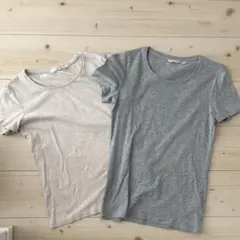 ユニクロ　UNIQLO Mサイズ　Tシャツ　グレー　ベージュ　レディース　夏