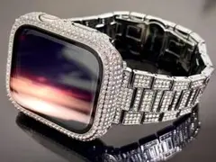アップルウォッチキラキラ画面保護カバー AppleWatchステンレスバンド