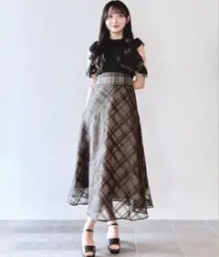 NOMAE バイカラーリボンドッキングワンピース ブラック