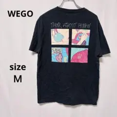 ウィゴー / Tシャツ 半袖 アートプリント ブラック Ｍ