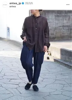 entwa テーパードデニムパンツ