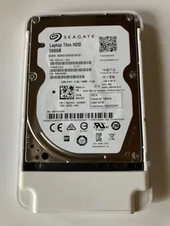 Seagate HDD 500GB 2.5インチ　ケース白、USB付き　正常作動