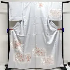 付け下げ　花模様　菊花　桔梗　着物　008k