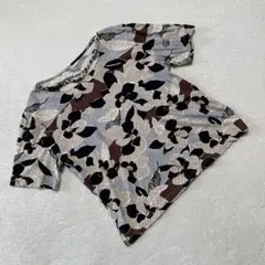 CONSEPIRE Tシャツ 半袖 花柄 クルーネック モノトーン M~Lサイズ