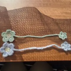 花の形状 毛糸製しおり 2個セット