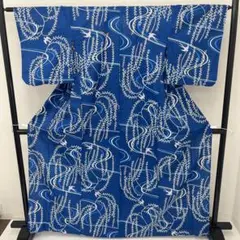 夏浴衣 可愛いツバメ 上品な草模様 木綿 i-3513