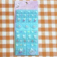 キティ　タイルシール　サンリオ　マーメイド　日焼け　エメラルドグリーン